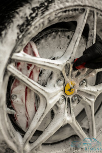 Detailed Designs Auto Spa details, installs clear bra, performs paint correction and installs Modesta BC-04 on new Ferrari
